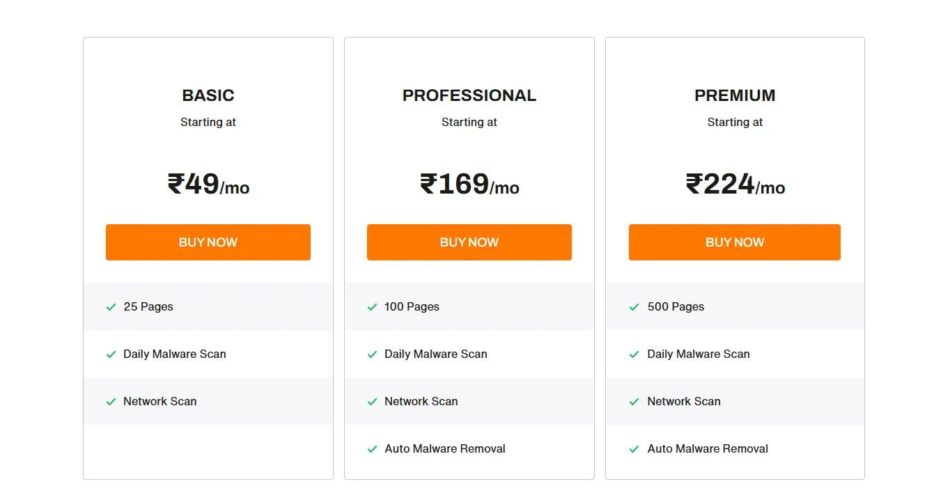 Bigrock SiteLock Plans